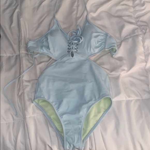 One Piece Lace Up Cutout Swimsuit - Picture 5 of 5